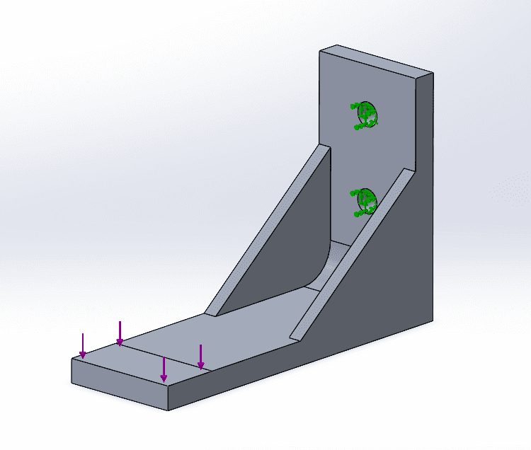Cantilever bracket redesigned with two triangular gussets